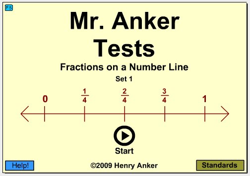 fractions on number line. Fractions on Number Line Set 1