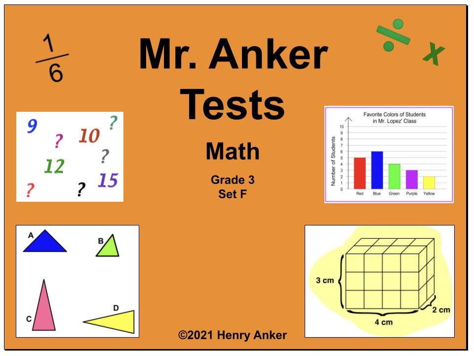 Mr. Anker Tests General Math By Grade Level