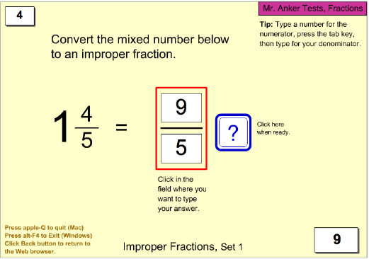 Mr. Anker Tests Fractions Activities